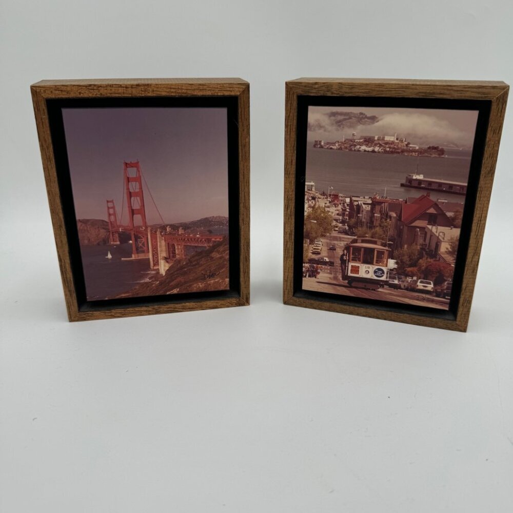 VTG RARE California Visions DIK & ELAINE KNOBLE Trolly Train Carts  Golden Gate